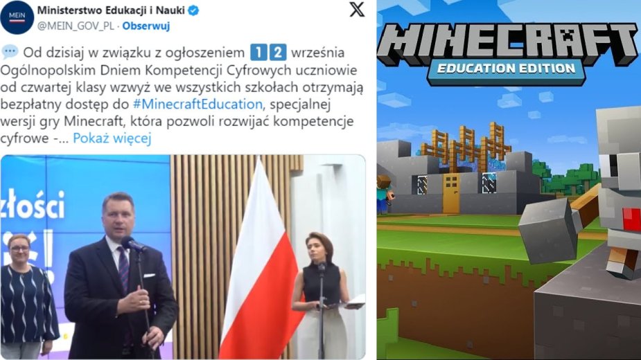 Minecraft za darmo dla uczniów. Czarnek ogłosił współpracę z Microsoftem