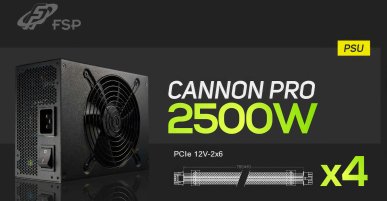 FSP prezentuje zasilacz o mocy 2500 W z czterema kablami PCIe 12V-2×6