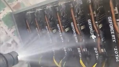 Górnicy kryptowalut szykują swoje karty graficzne do sprzedaży... myjką ciśnieniową
