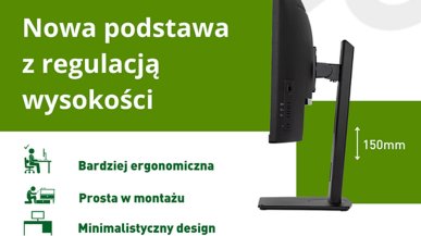 iiyama prezentuje nową ergonomiczną podstawę z regulacją wysokości