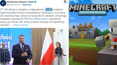 Minecraft za darmo dla uczniów. Czarnek ogłosił współpracę z Microsoftem